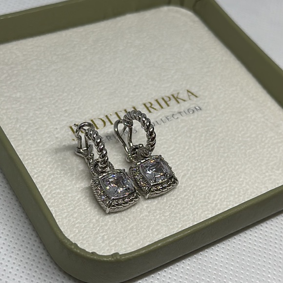 Judith Ripka Sterling Silver Diamonique Earrings - Picture 12 of 12